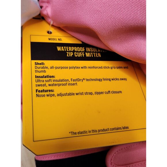 Carhartt Toddler Girl Mittens – Waterproof & Insulated, Size XL, Pink - Picture 3 of 7